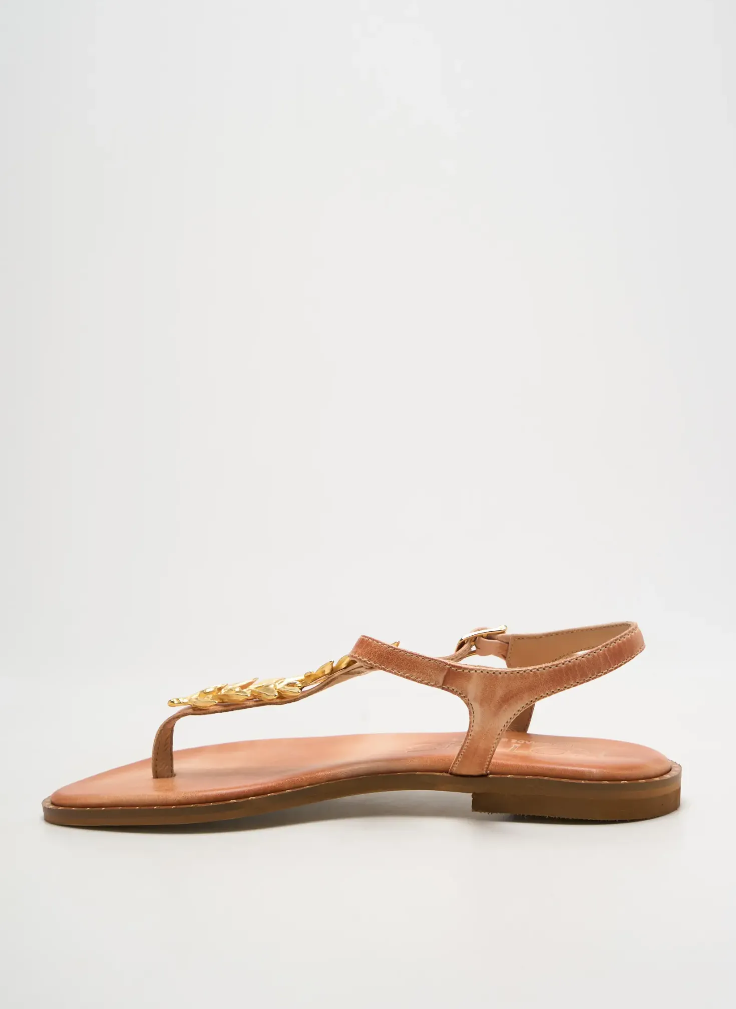 Tongs Kotris Marron Talon Plat Jusqu'à 3cm