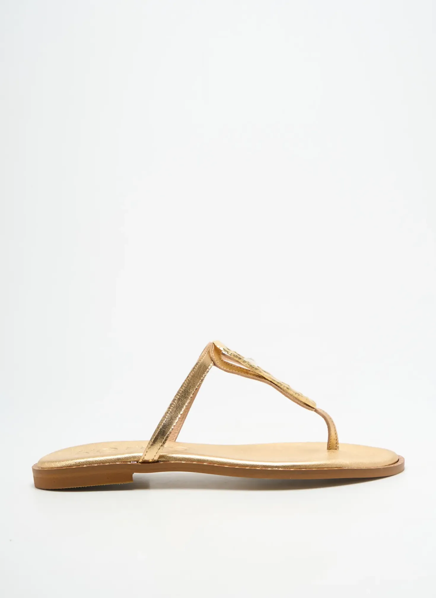 Tongs Kotris Or Talon Plat Jusqu'à 3cm