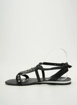 Tongs L'atelier Tropézien Noir Talon Plat Jusqu'à 3cm