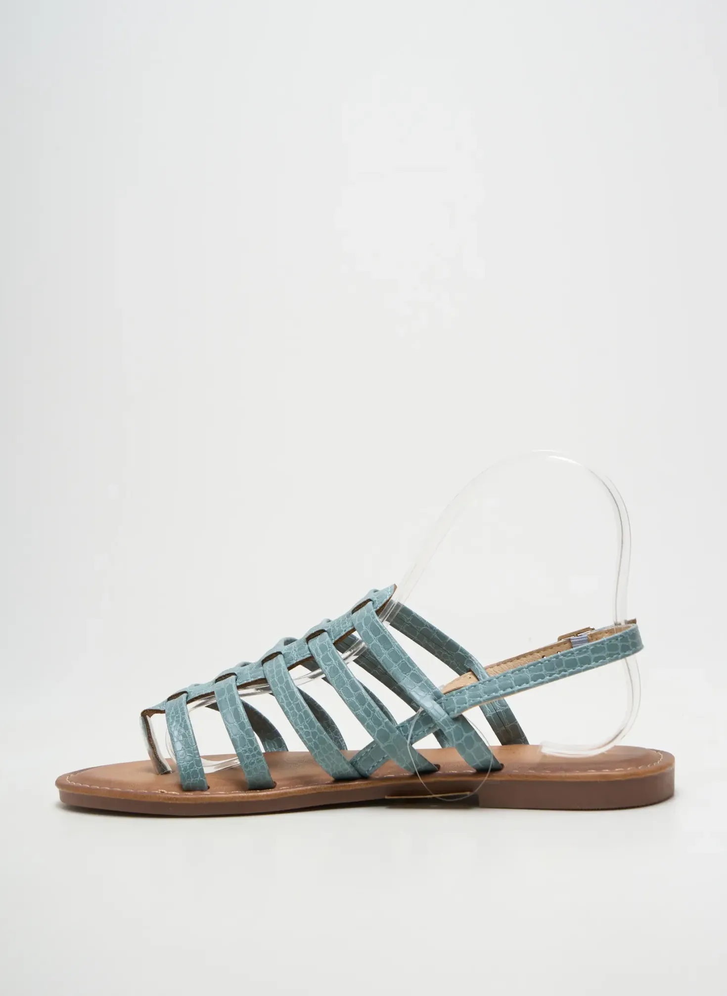 Tongs Merry Scott Bleu Talon Plat Jusqu'à 3cm