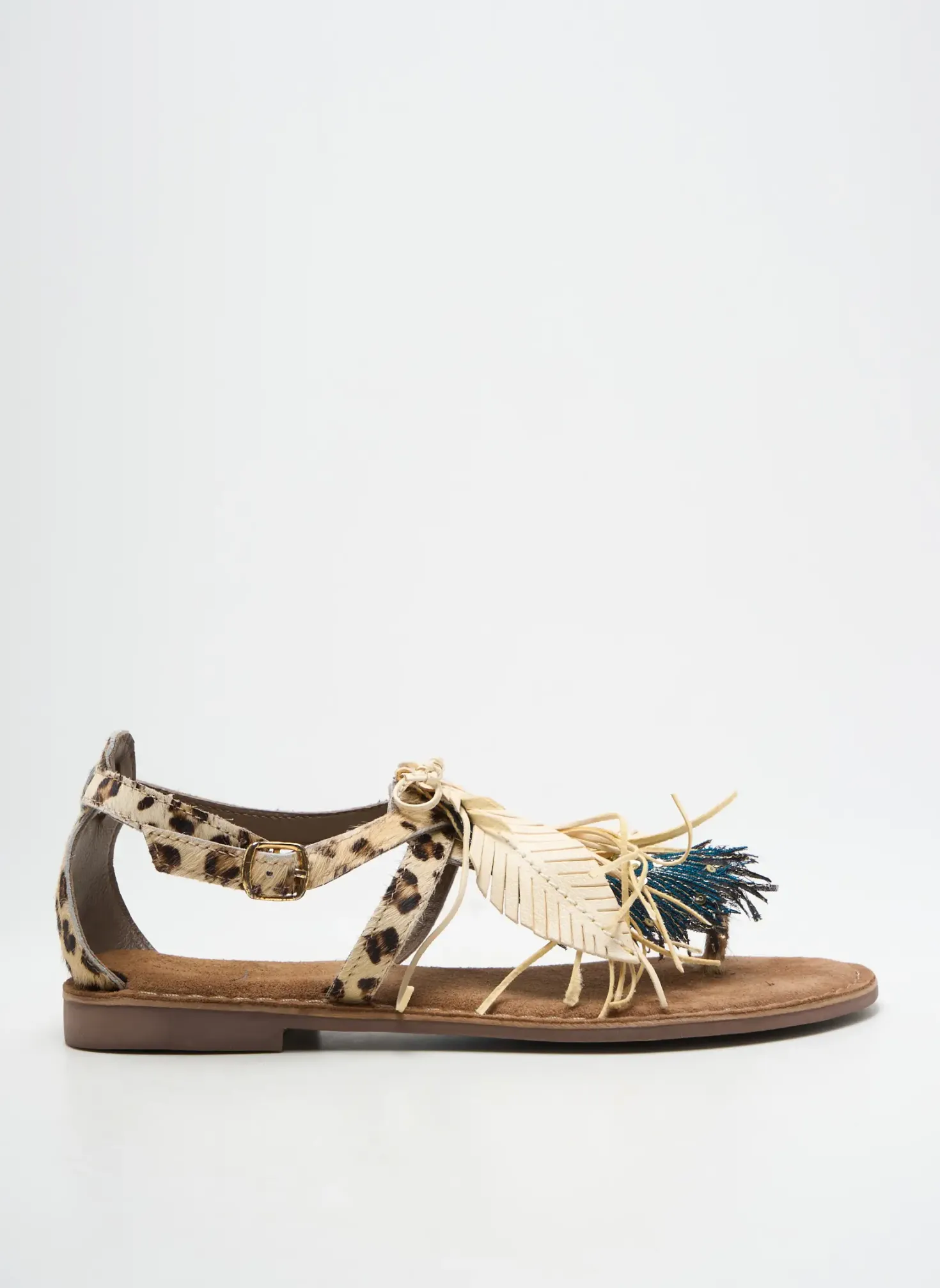 Tongs Metamorf'ose Beige Talon Plat Jusqu'à 3cm