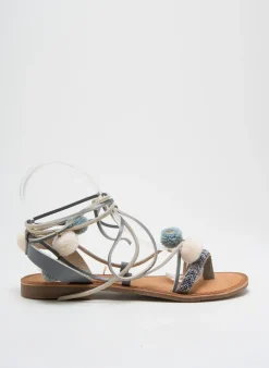 Tongs Molly Bracken Gris Talon Plat Jusqu'à 3cm