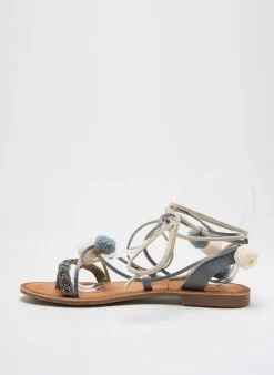 Tongs Molly Bracken Gris Talon Plat Jusqu'à 3cm