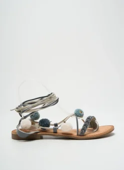 Tongs Molly Bracken Gris Talon Plat Jusqu'à 3cm
