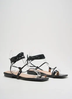 Tongs Raid Noir Talon Plat Jusqu'à 3cm