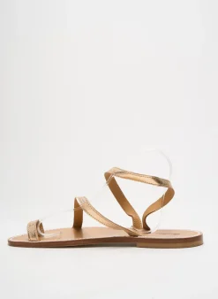 Tongs Sandalia Cyclades Or Talon Plat Jusqu'à 3cm