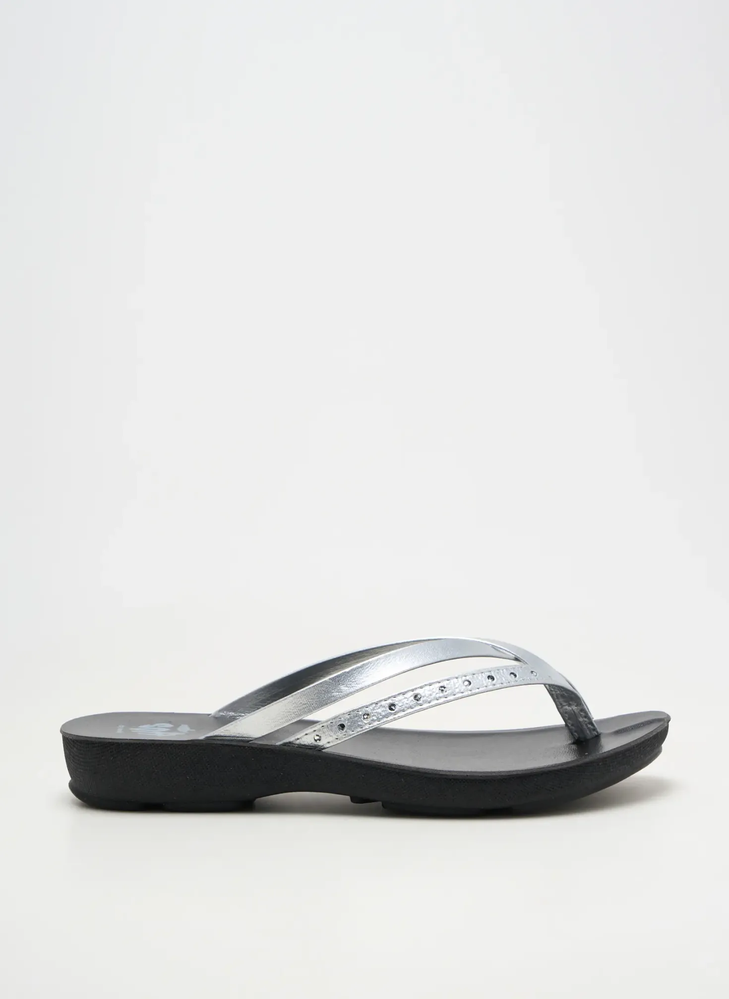 Tongs Seklo Argent Talon Plat Jusqu'à 3cm