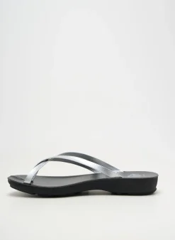 Tongs Seklo Argent Talon Plat Jusqu'à 3cm