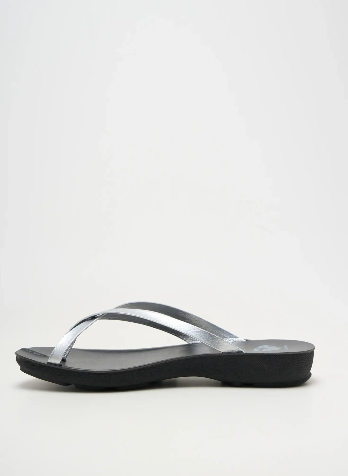 Tongs Seklo Argent Talon Plat Jusqu'à 3cm