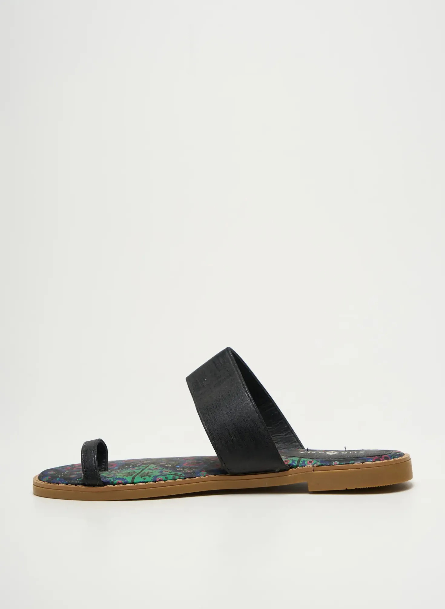 Tongs Surkana Noir Talon Plat Jusqu'à 3cm