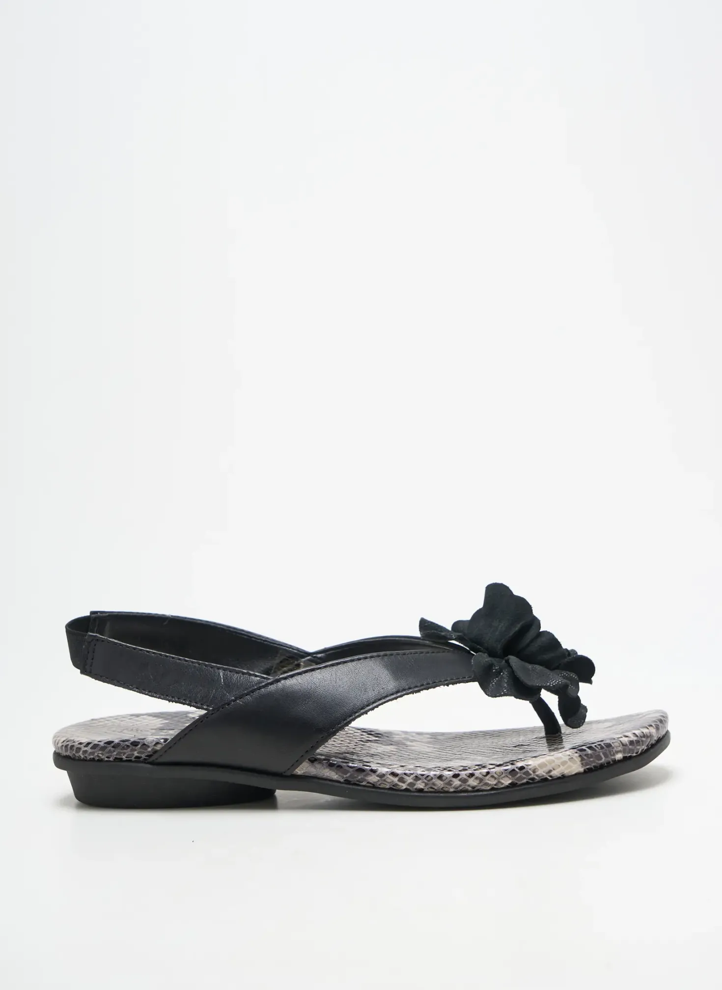Tongs The Flexx Noir Talon Plat Jusqu'à 3cm