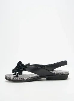 Tongs The Flexx Noir Talon Plat Jusqu'à 3cm