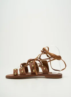 Tongs Virginie Darling Marron Talon Plat Jusqu'à 3cm