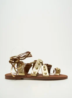 Tongs Virginie Darling Or Talon Plat Jusqu'à 3cm