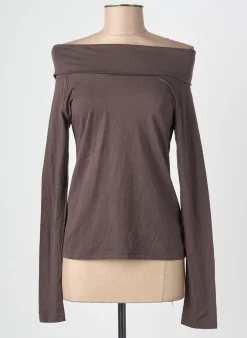 Top Anne Elisabeth Marron Manches Longues