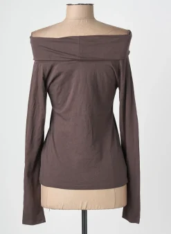 Top Anne Elisabeth Marron Manches Longues
