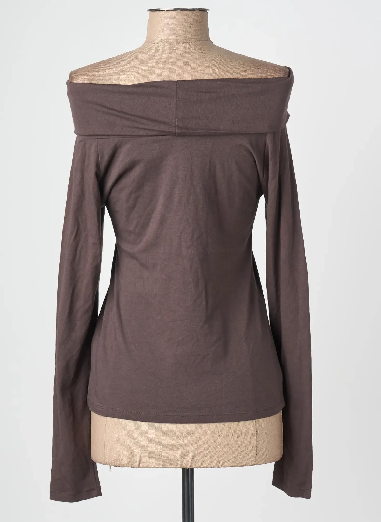 Top Anne Elisabeth Marron Manches Longues