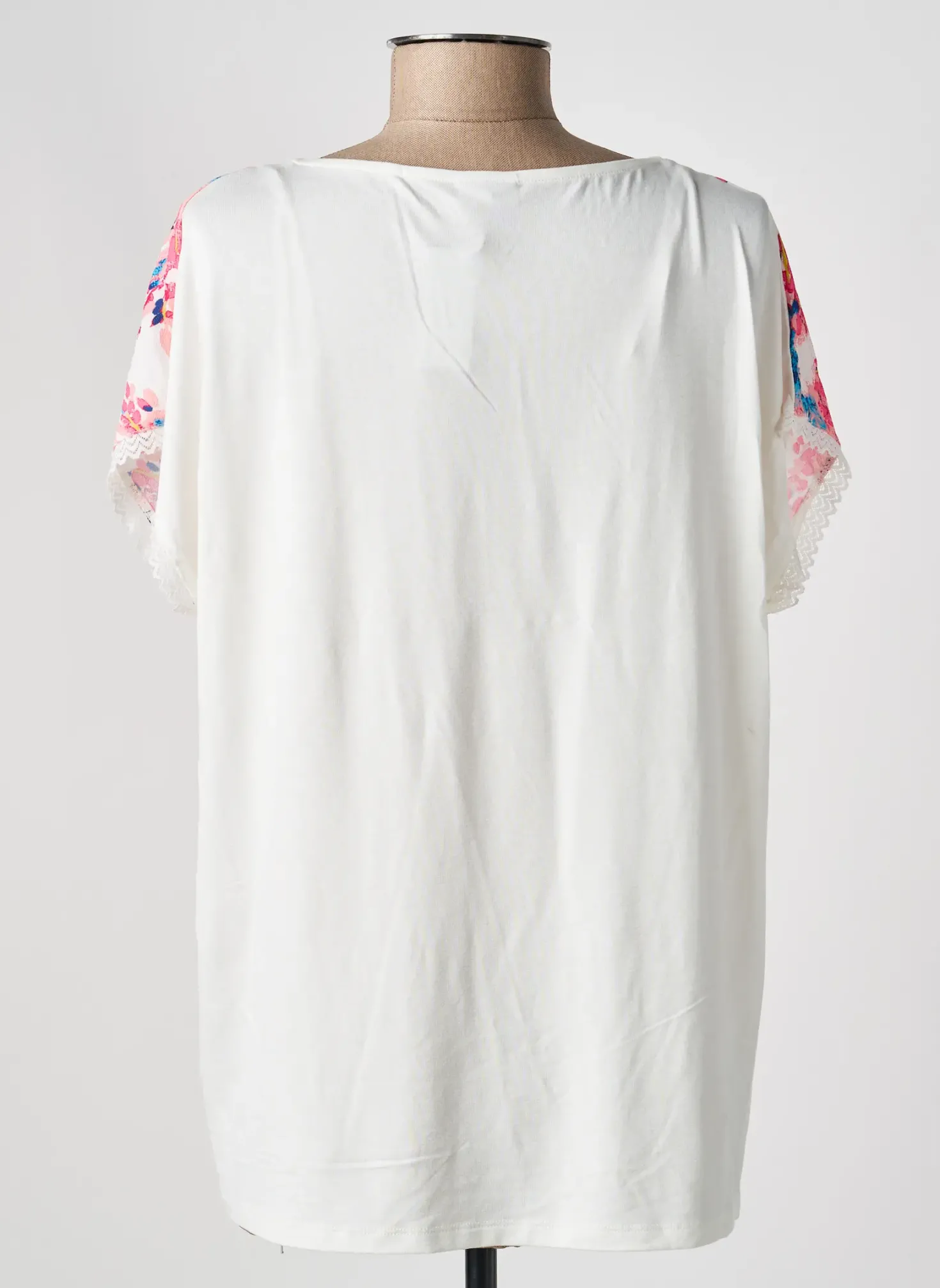 Top Damart Blanc Manches Courtes