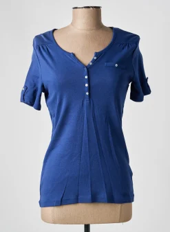 Top Damart Bleu Manches Courtes