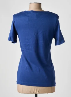 Top Damart Bleu Manches Courtes