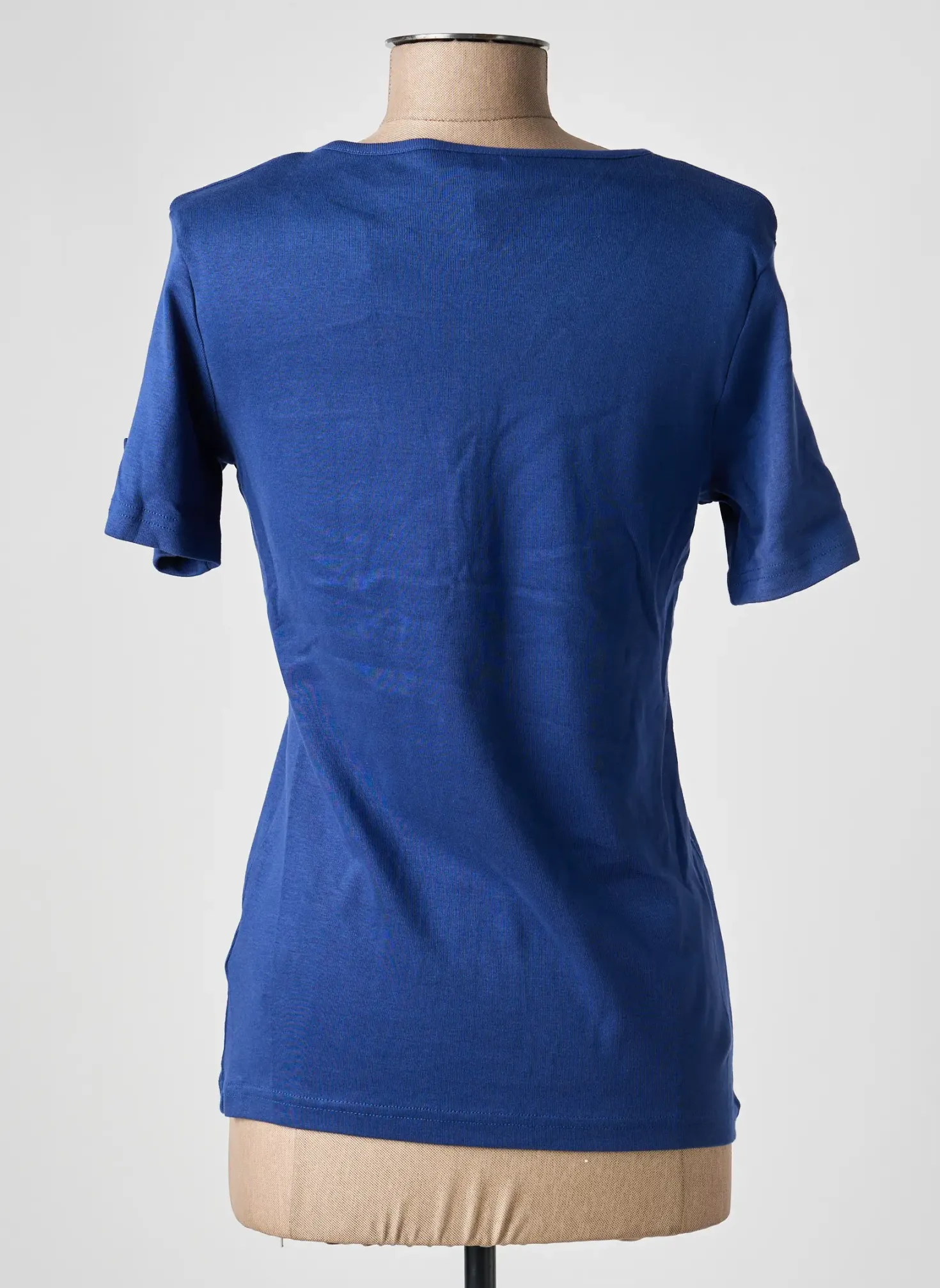 Top Damart Bleu Manches Courtes