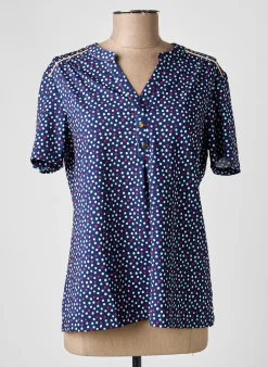 Top Damart Bleu Manches Courtes