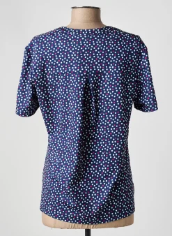 Top Damart Bleu Manches Courtes
