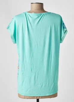Top Damart Bleu Manches Courtes