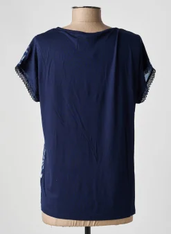 Top Damart Bleu Manches Courtes