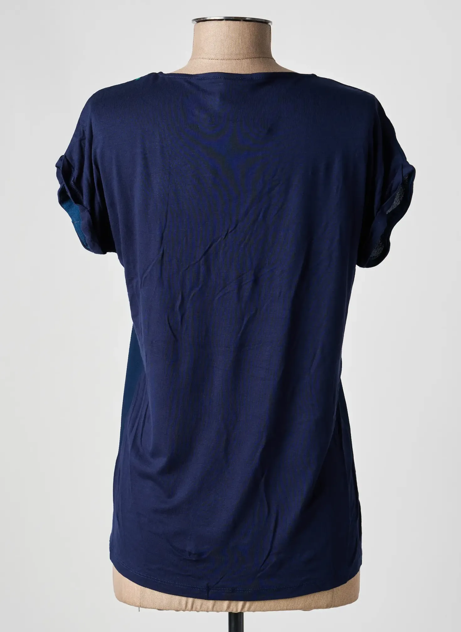 Top Damart Bleu Manches Courtes