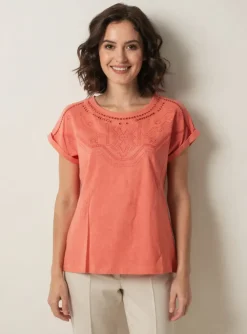 Top Damart Rose Manches Courtes