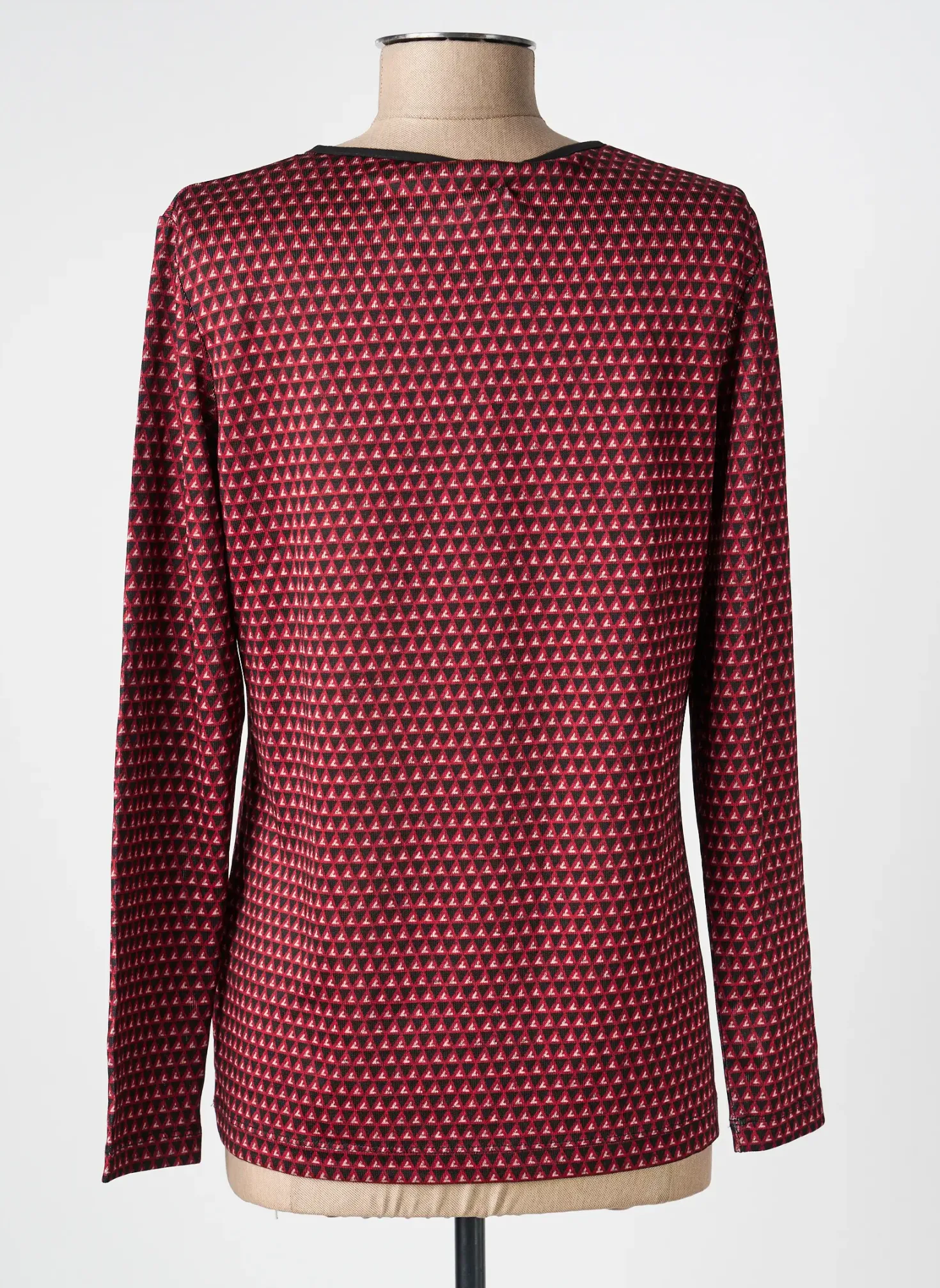 Top Damart Rouge Manches Longues
