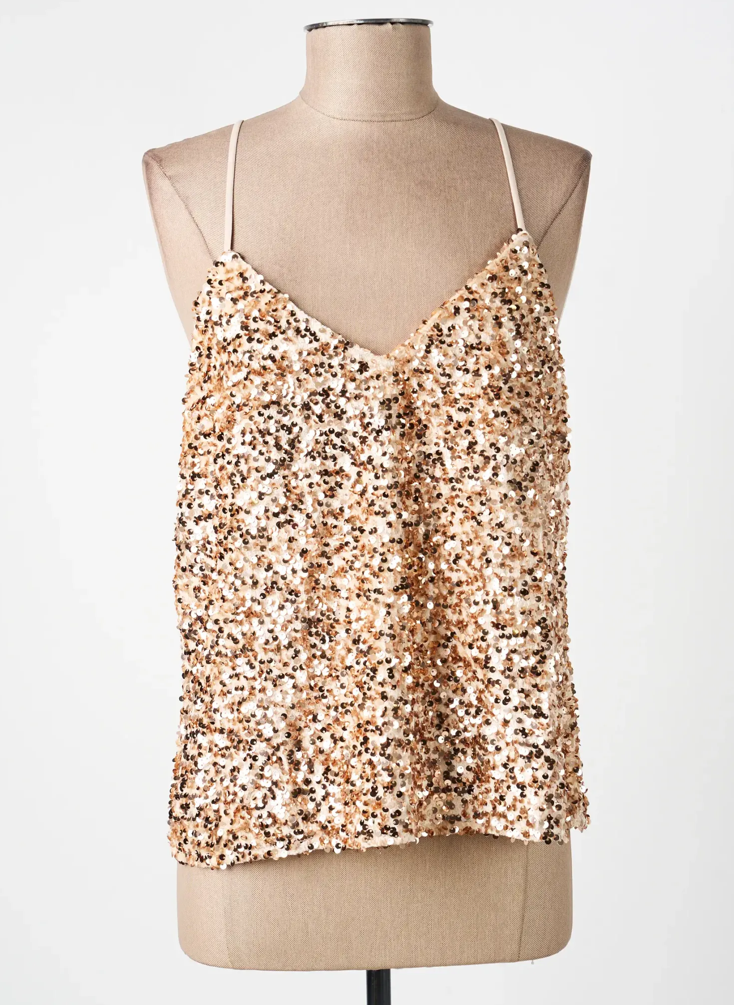 Top Emma & Ella Beige Fines Bretelles