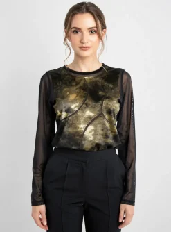Top Entracte Noir Manches Longues