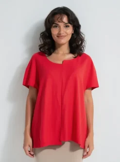Top Fa Concept Rouge Manches Courtes