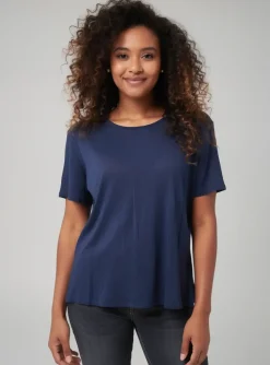 Top Gevana Bleu Manches Courtes