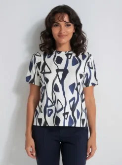 Top Gevana Bleu Manches Courtes
