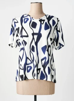 Top Gevana Bleu Manches Courtes