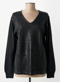 Top Gevana Noir Manches Longues