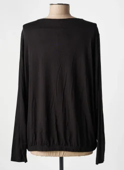 Top Hajo Noir Manches Longues