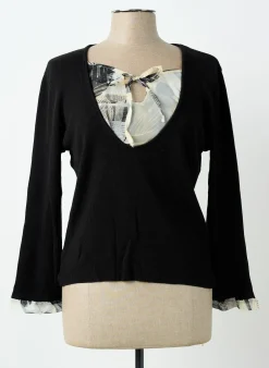Top Infinity Noir Manches Longues