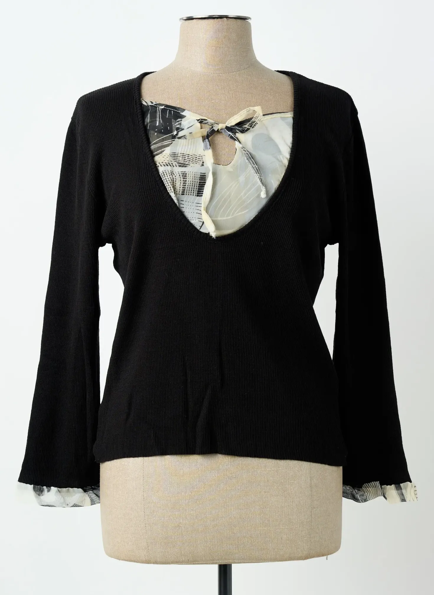 Top Infinity Noir Manches Longues