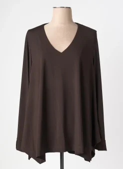 Top Jorgie Paris Marron Manches Longues