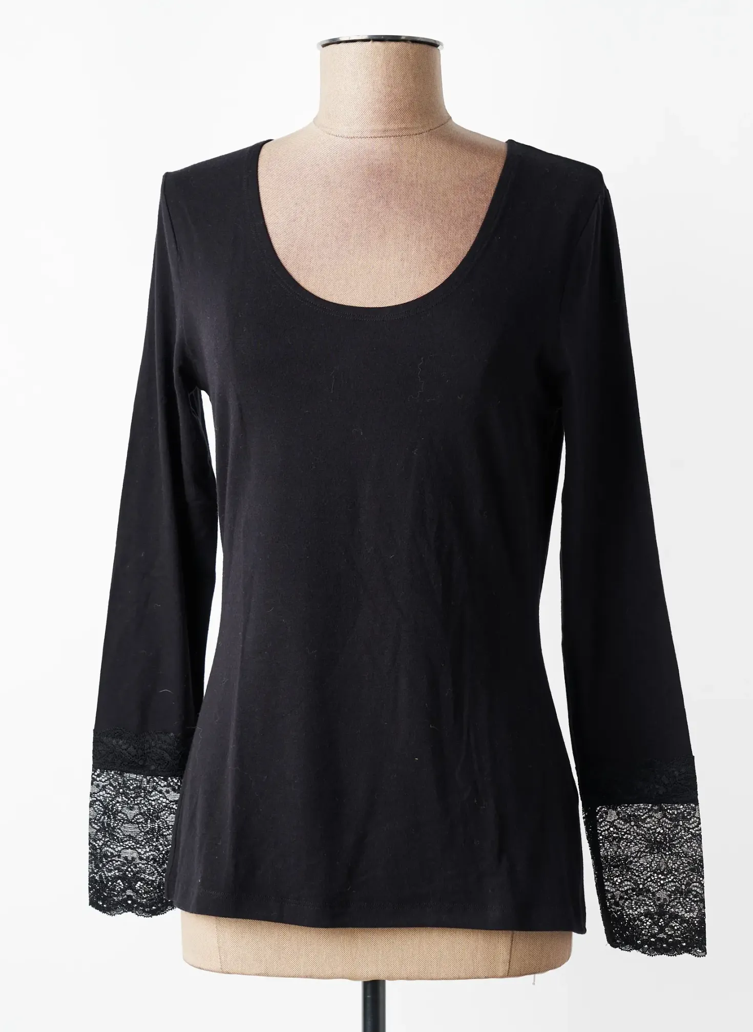 Top Lauren Vidal Noir Manches Longues