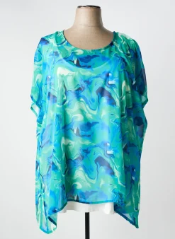 Top Leah Curve Bleu Manches Courtes