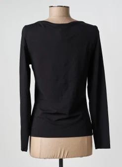 Top Nathalie Chaize Noir Manches Longues