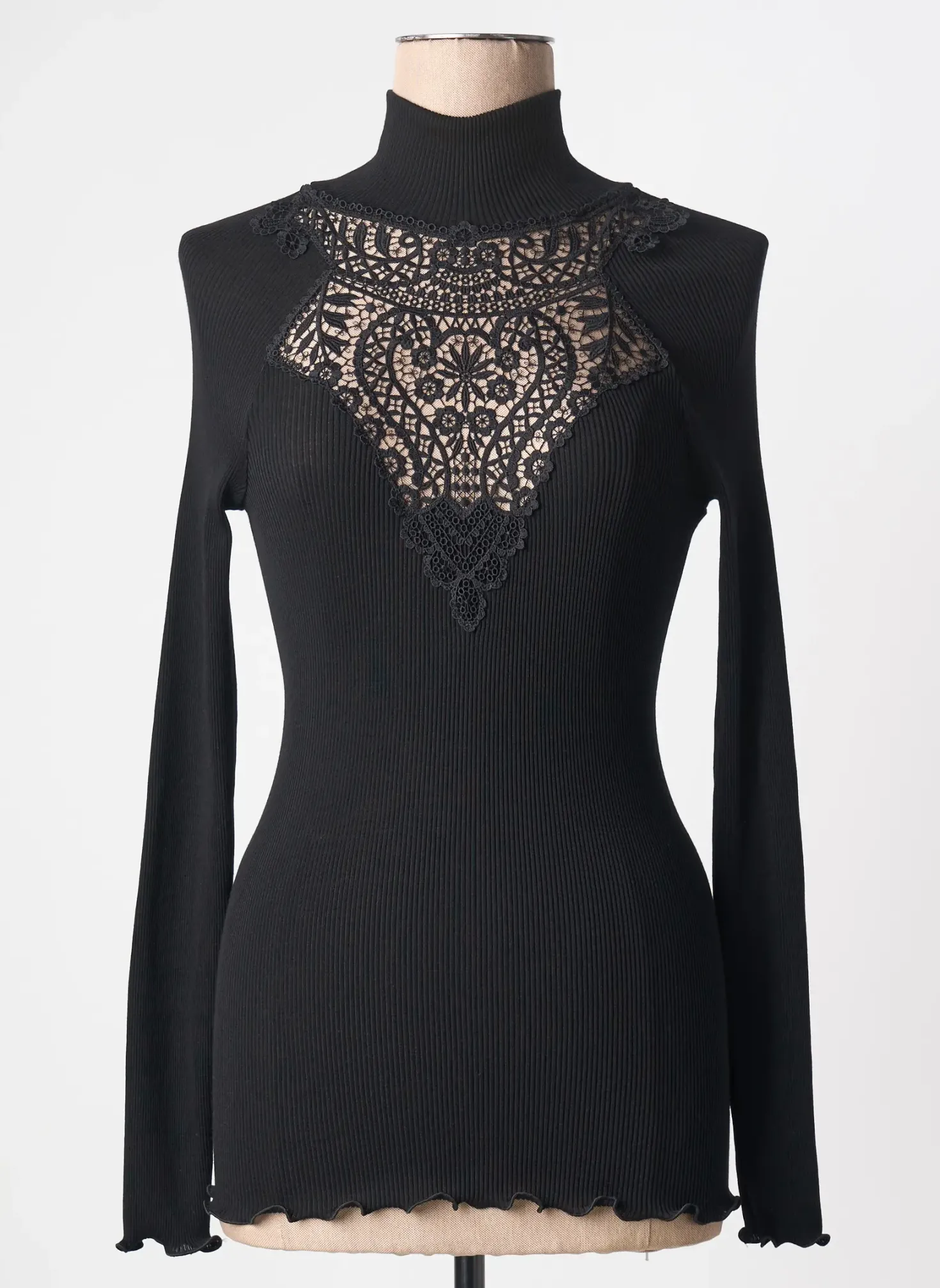 Top Oscalito Noir Manches Longues