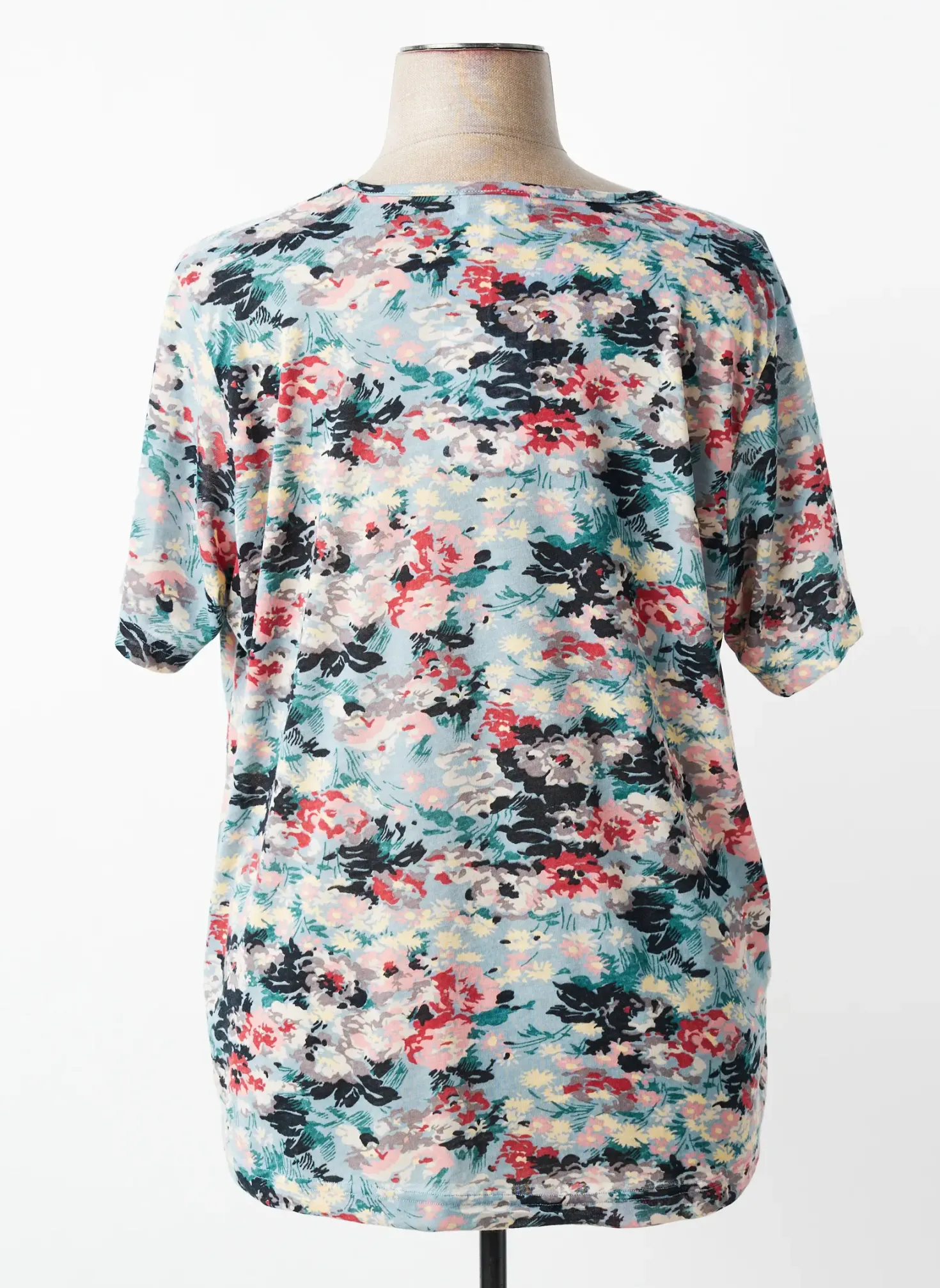 Top Plume Bleu Manches Courtes