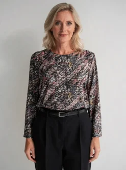 Top Plurielles Noir Manches Longues