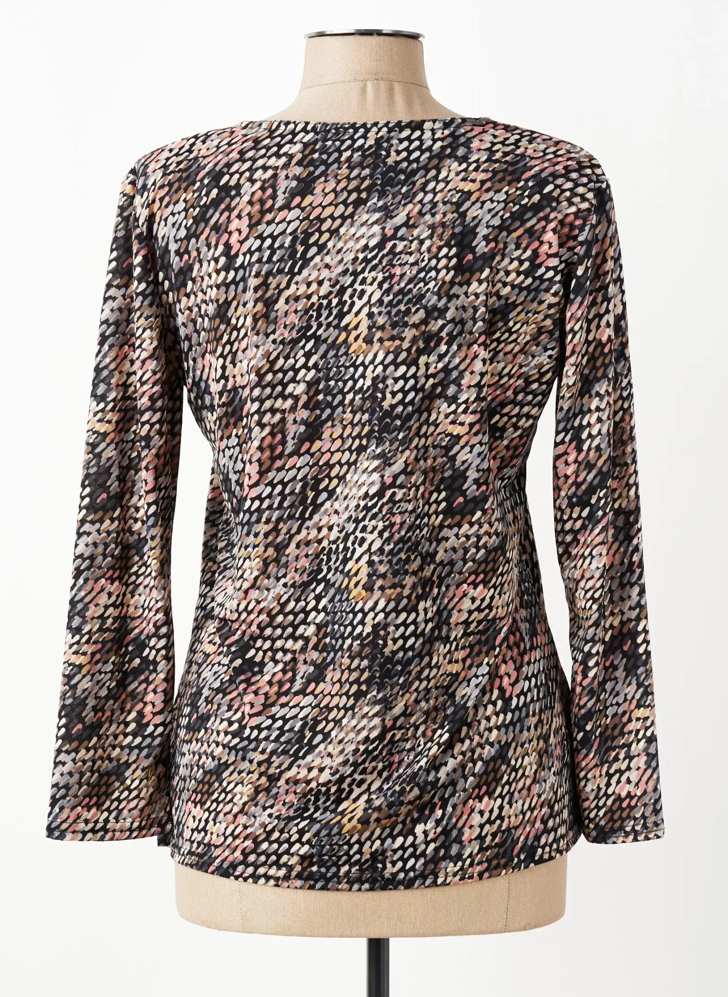 Top Plurielles Noir Manches Longues